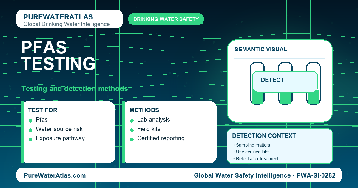 PFAS testing infographic showing detection methods