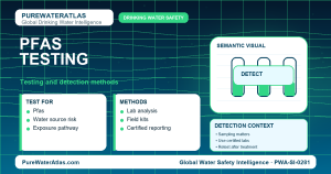 PFAS testing infographic showing detection methods