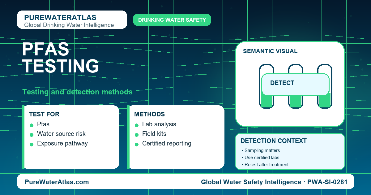 PFAS testing infographic showing detection methods