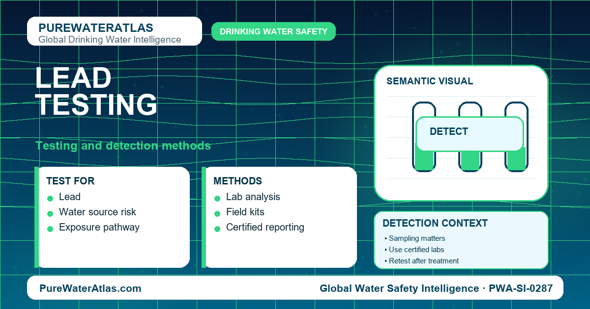 Lead testing infographic showing detection methods
