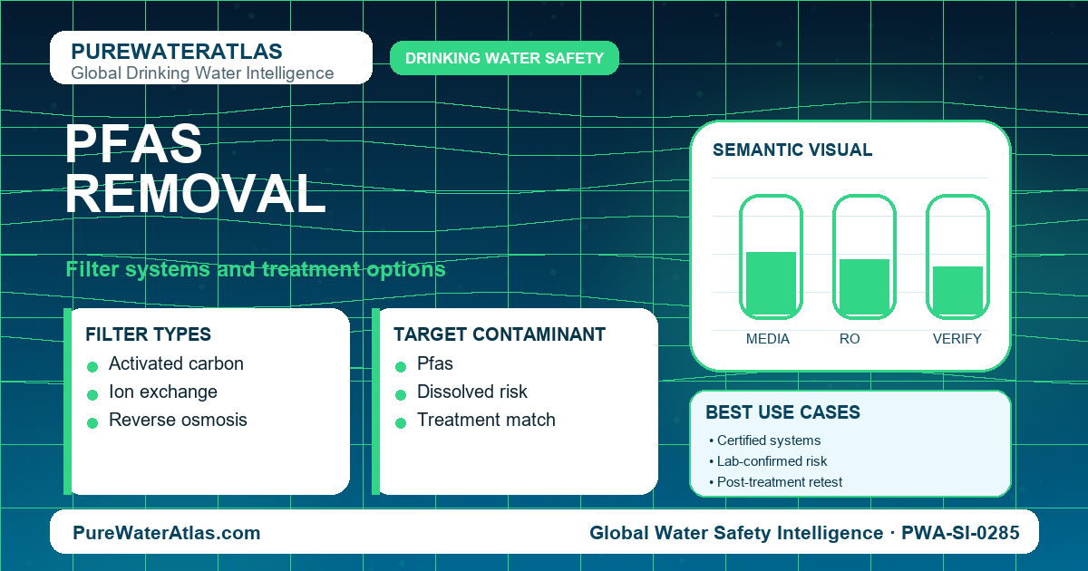 PFAS removal infographic showing filtration options