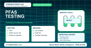 PFAS testing infographic showing detection methods