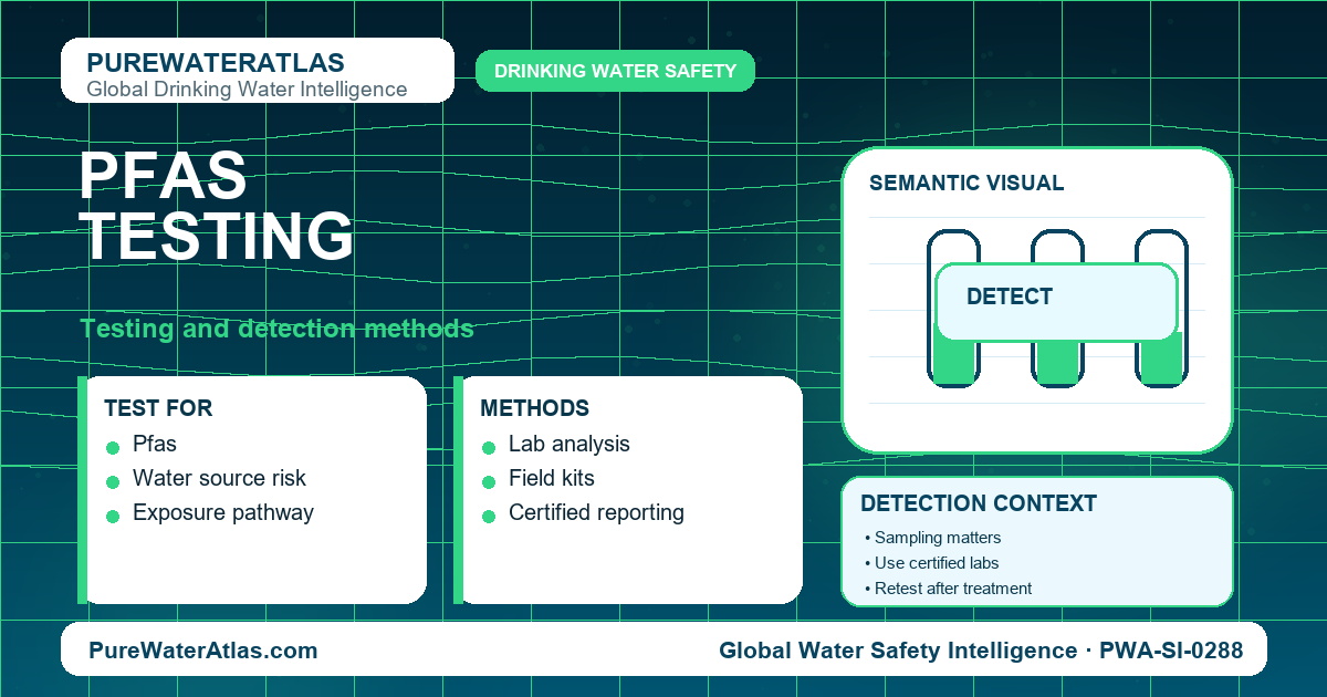 PFAS testing infographic showing detection methods