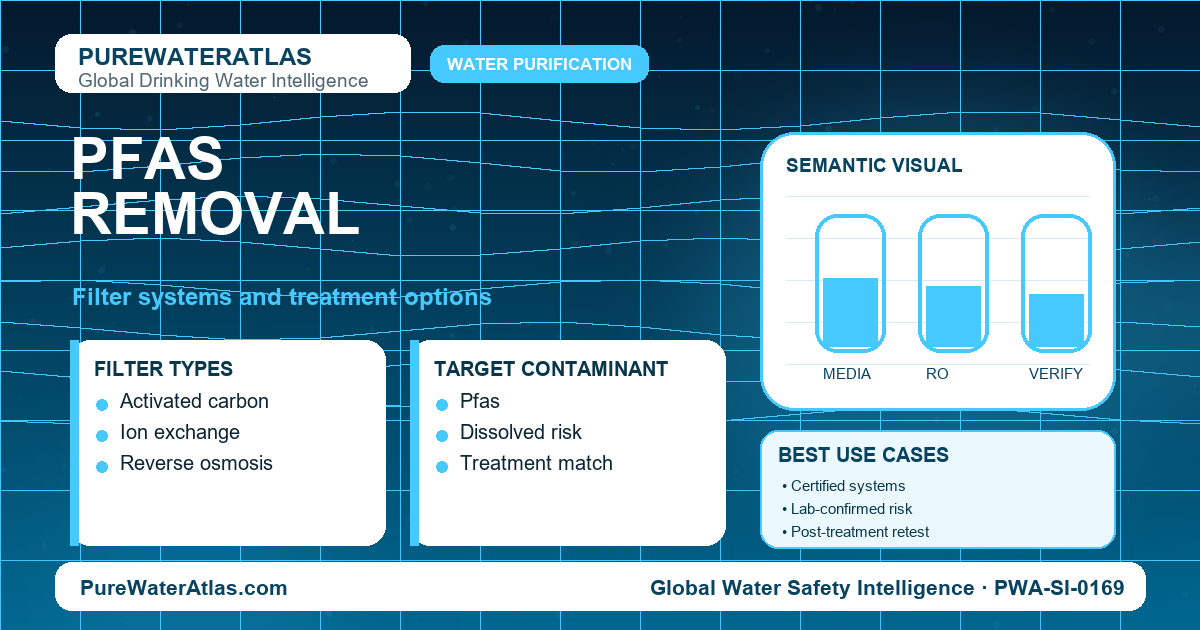 PFAS removal infographic showing filtration options