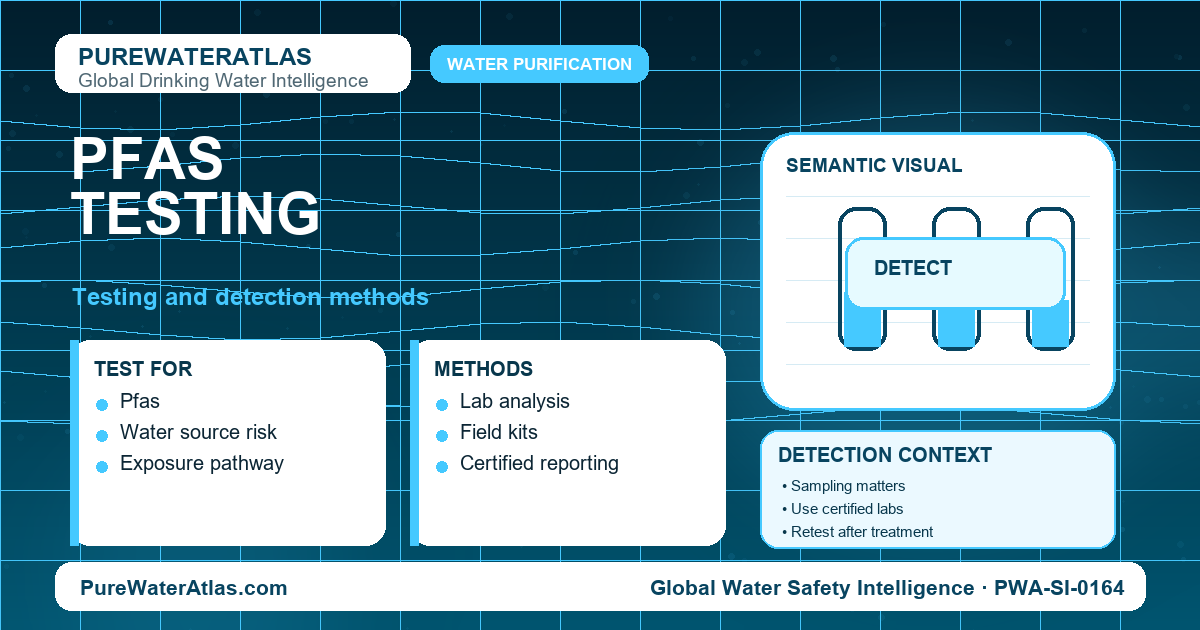 PFAS testing infographic showing detection methods