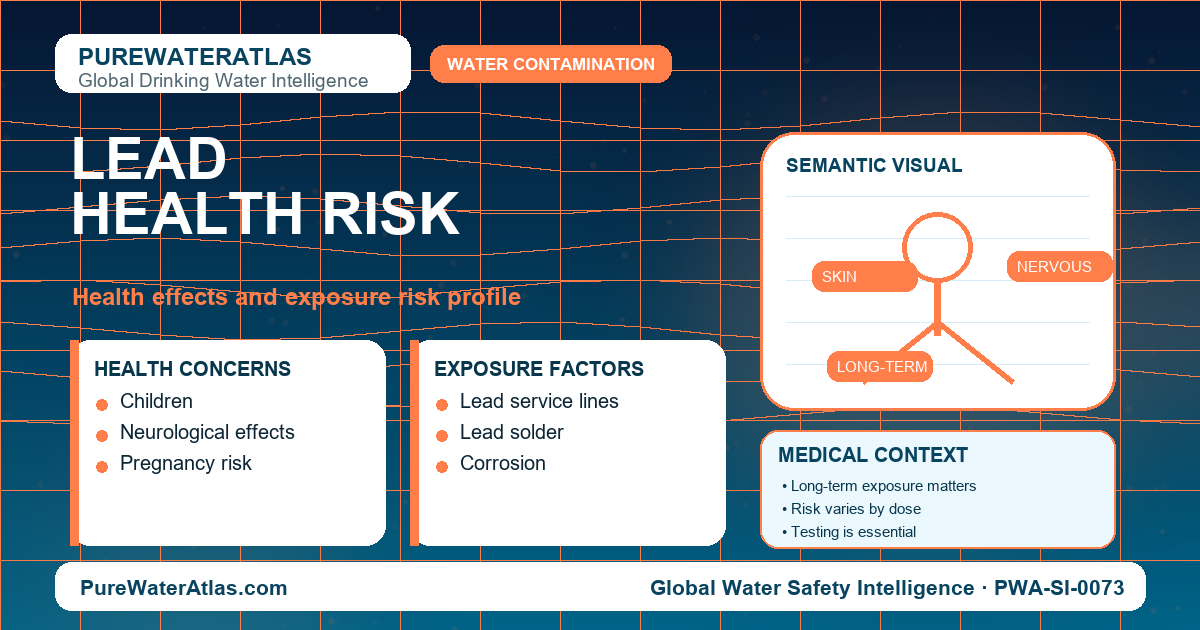 Lead health risk infographic showing exposure pathways