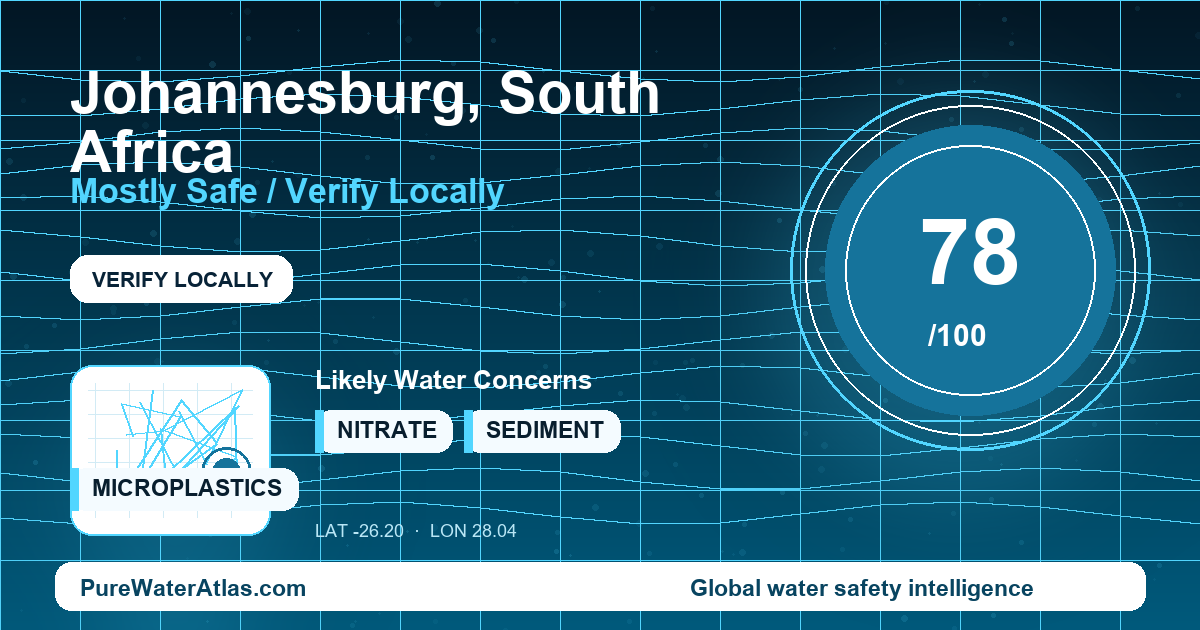 Water safety profile for Johannesburg