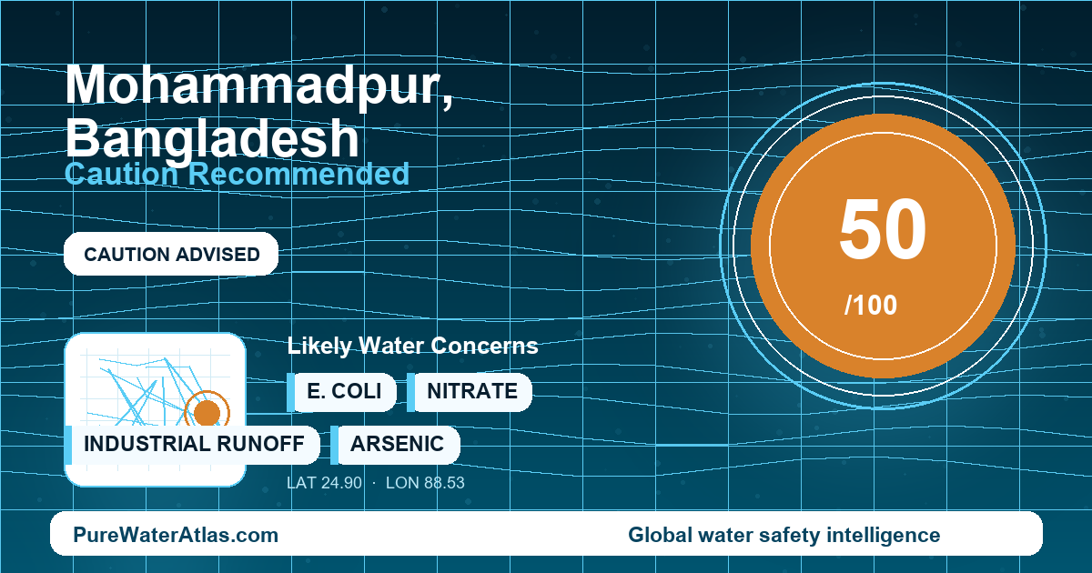 Water safety profile for Mohammadpur