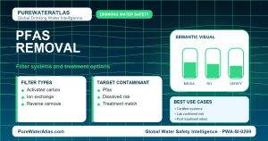 PFAS removal infographic showing filtration options
