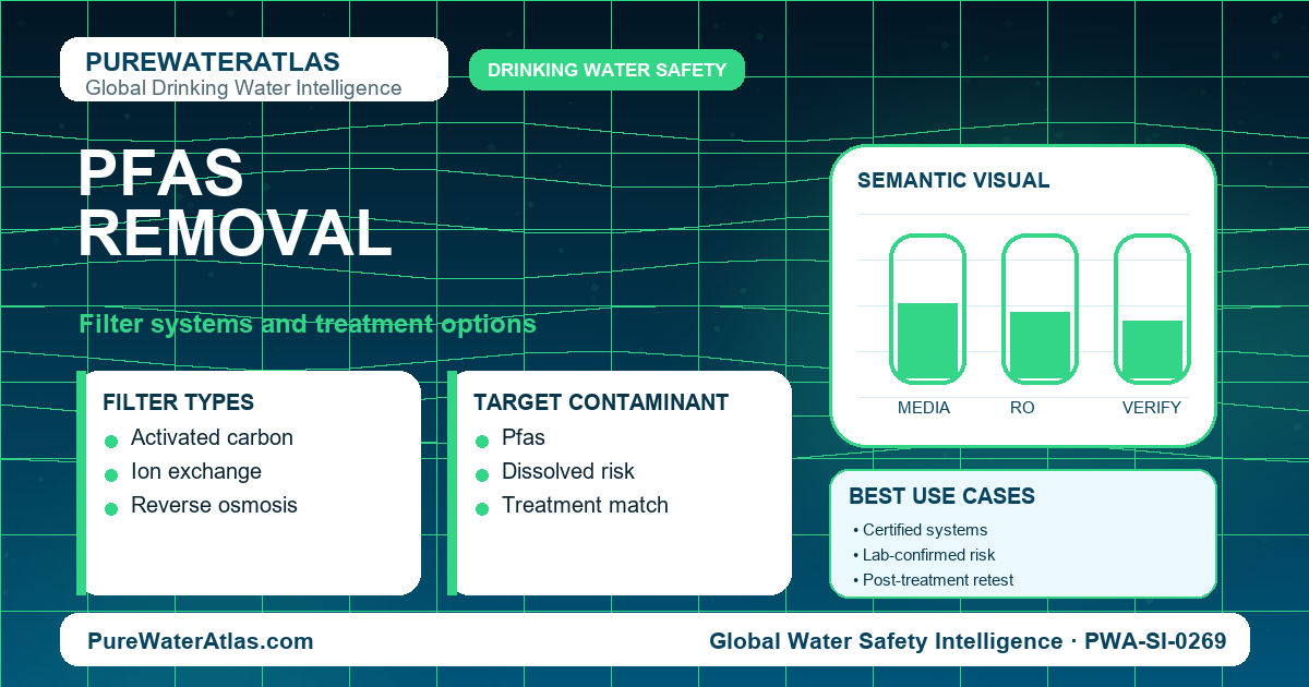 PFAS removal infographic showing filtration options