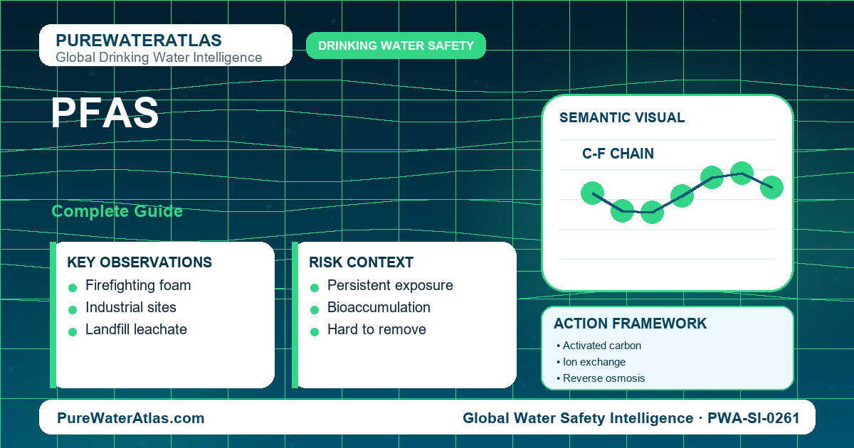 PFAS drinking water guide infographic showing key risks