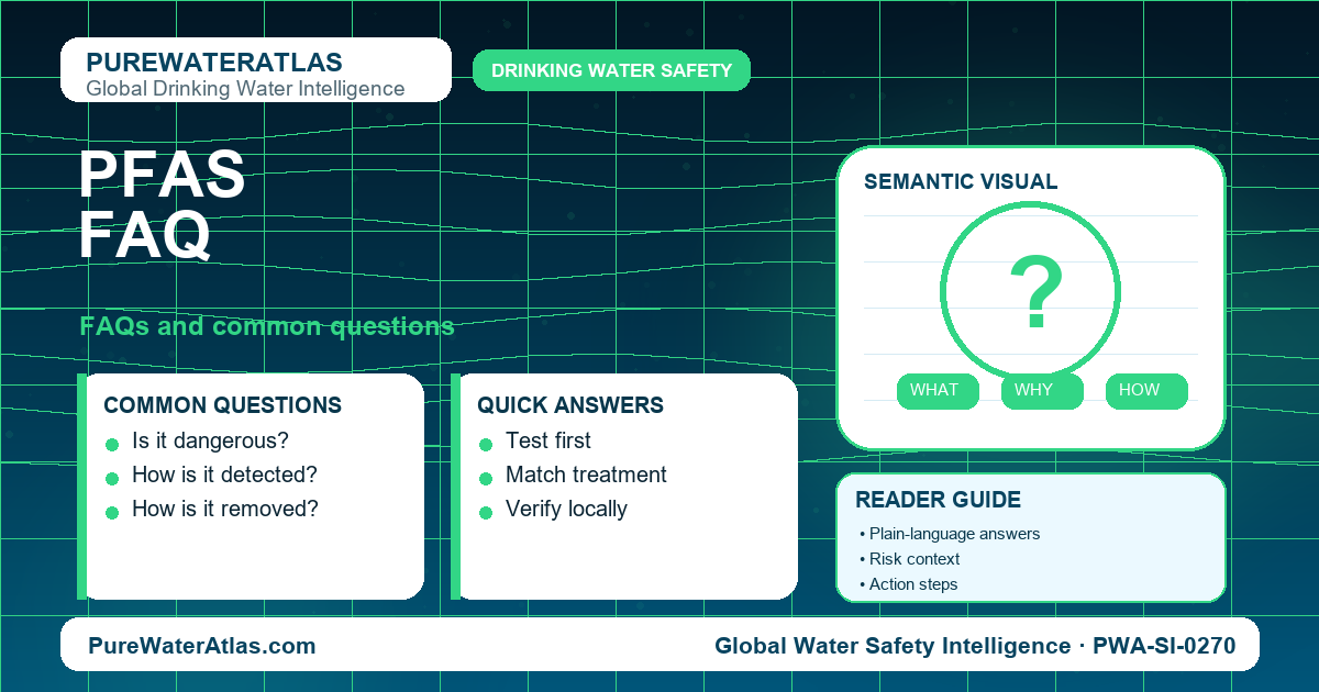 PFAS FAQ infographic showing common questions