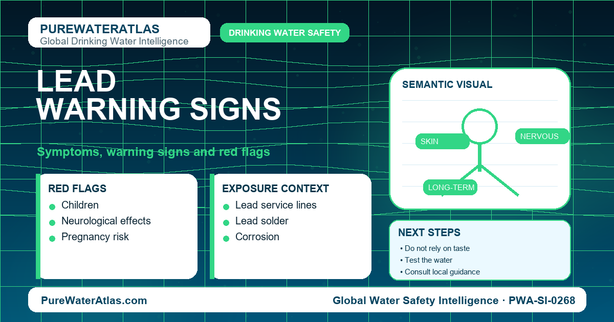 Lead warning signs infographic showing symptoms