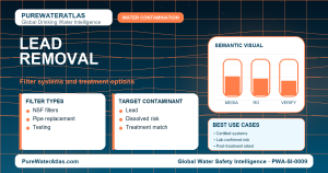 Lead removal infographic showing filtration options