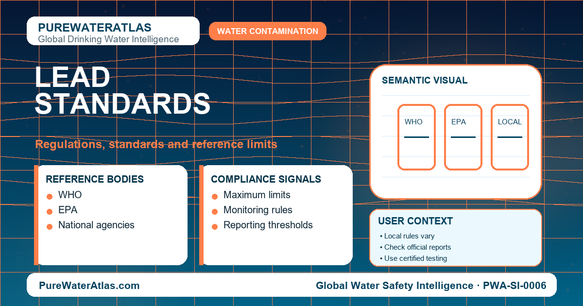 Lead standards infographic showing reference limits