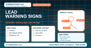Lead warning signs infographic showing symptoms