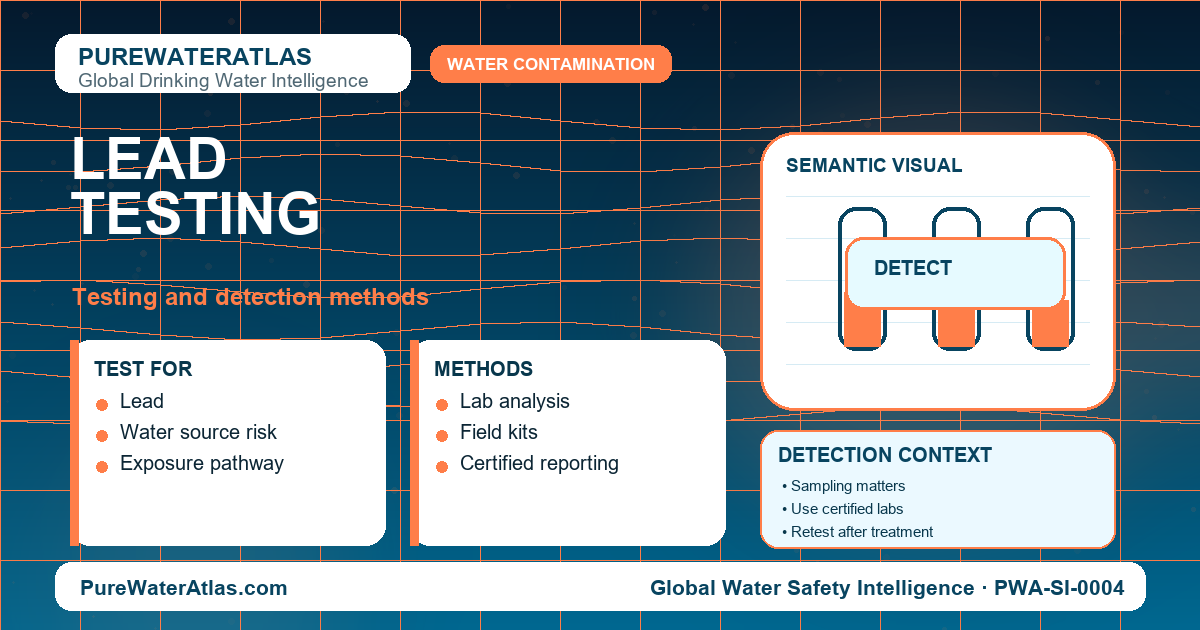 Lead testing infographic showing detection methods