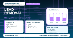 Lead removal infographic showing filtration options