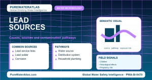 Lead sources infographic showing contamination pathways