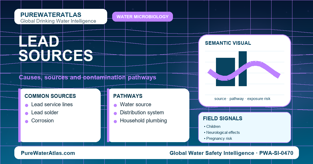 Lead sources infographic showing contamination pathways