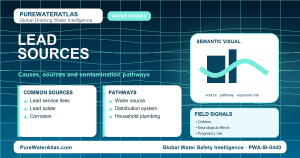 Lead sources infographic showing contamination pathways