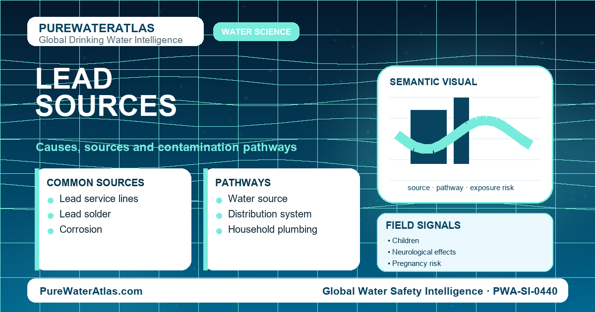 Lead sources infographic showing contamination pathways