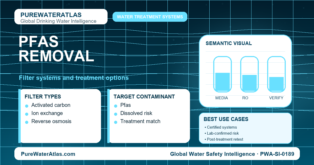 PFAS removal infographic showing filtration options