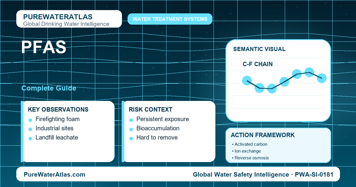 PFAS drinking water guide infographic showing key risks