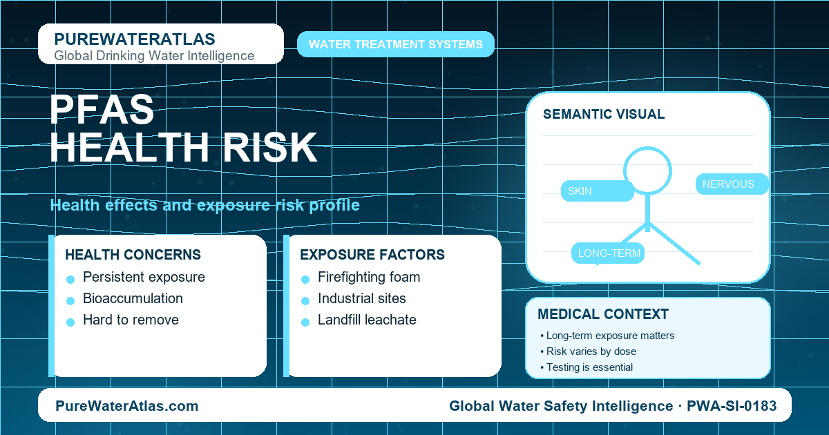 PFAS health risk infographic showing exposure pathways