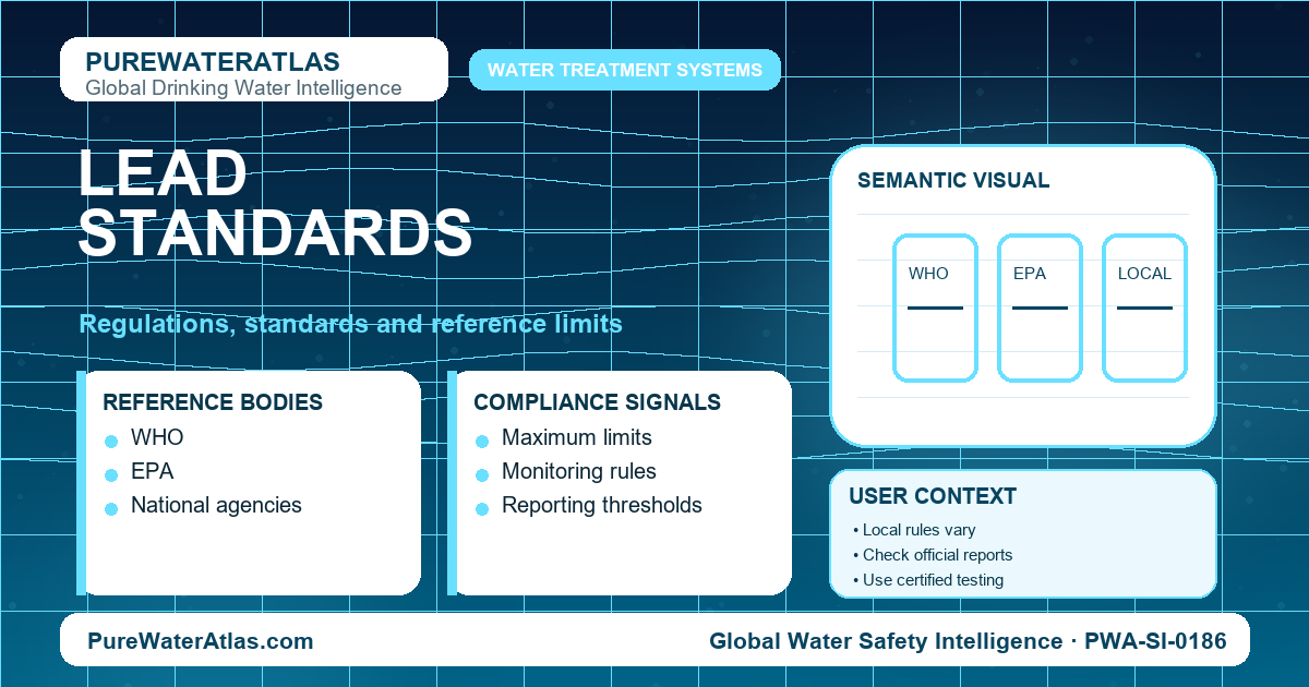Lead standards infographic showing reference limits