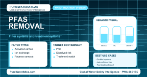 PFAS removal infographic showing filtration options