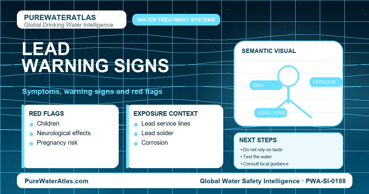 Lead warning signs infographic showing symptoms