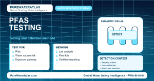 PFAS testing infographic showing detection methods