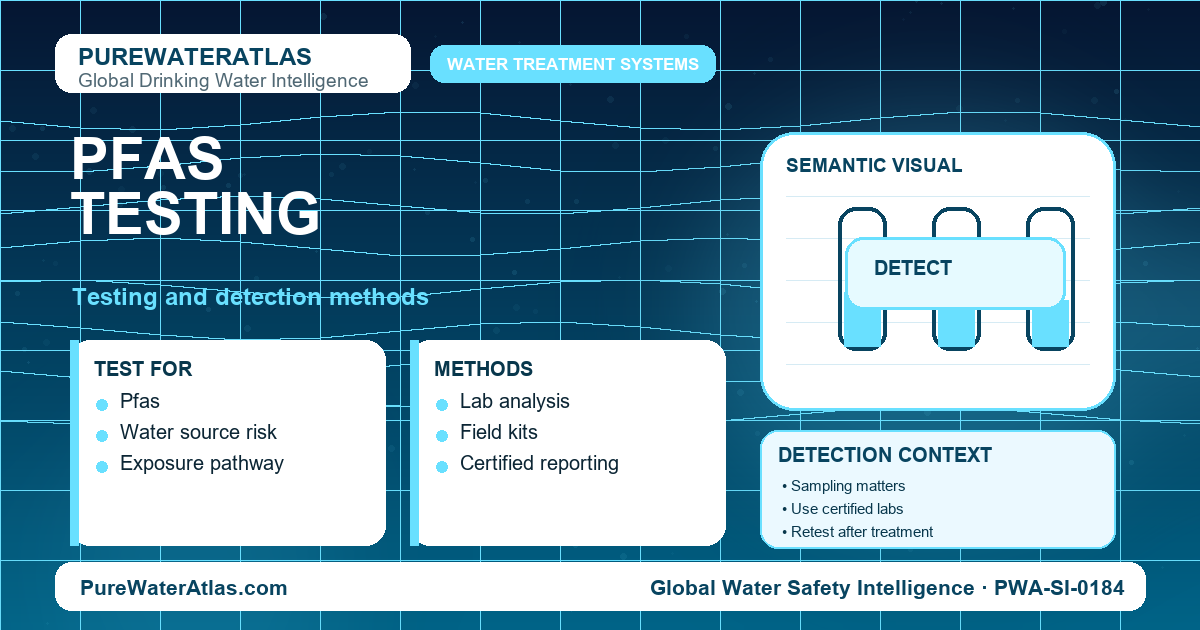 PFAS testing infographic showing detection methods
