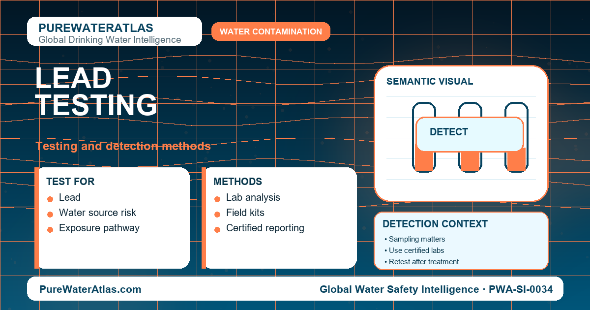 Lead testing infographic showing detection methods