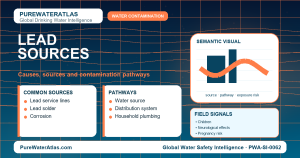 Lead sources infographic showing contamination pathways