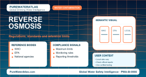 Reverse osmosis standards infographic showing reference limits