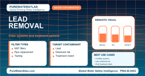 Lead removal infographic showing filtration options