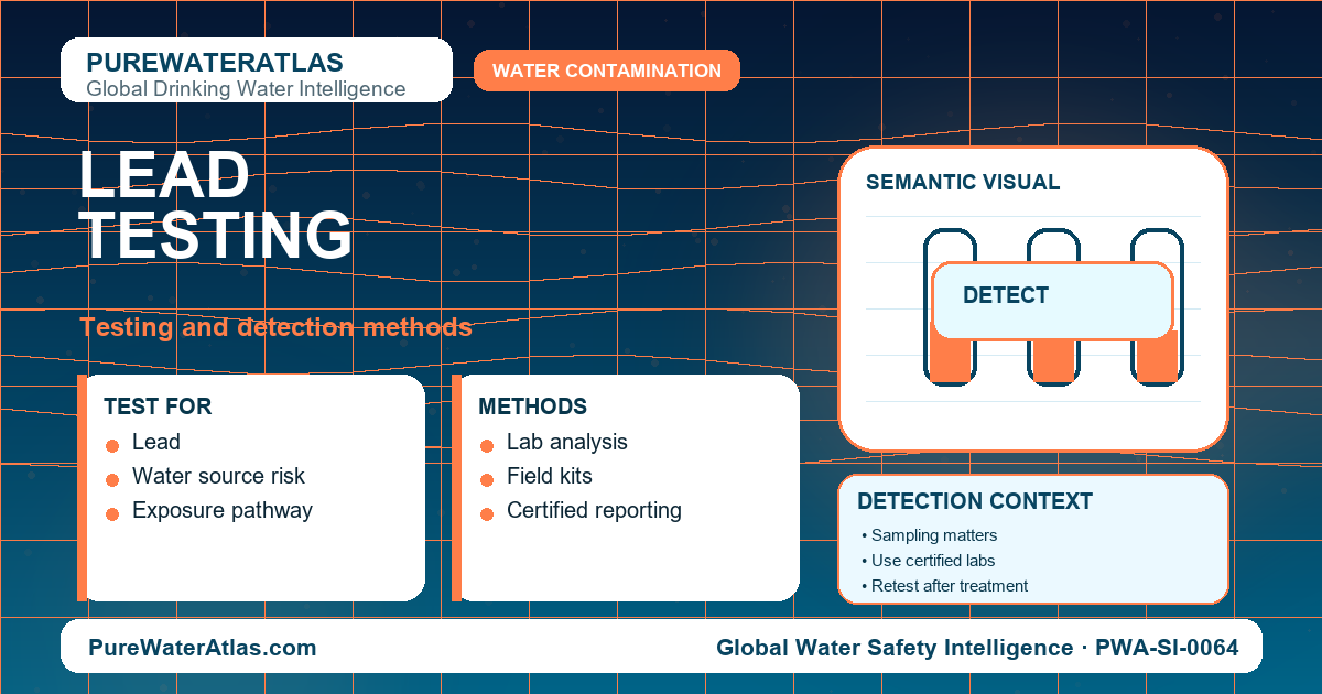 Lead testing infographic showing detection methods