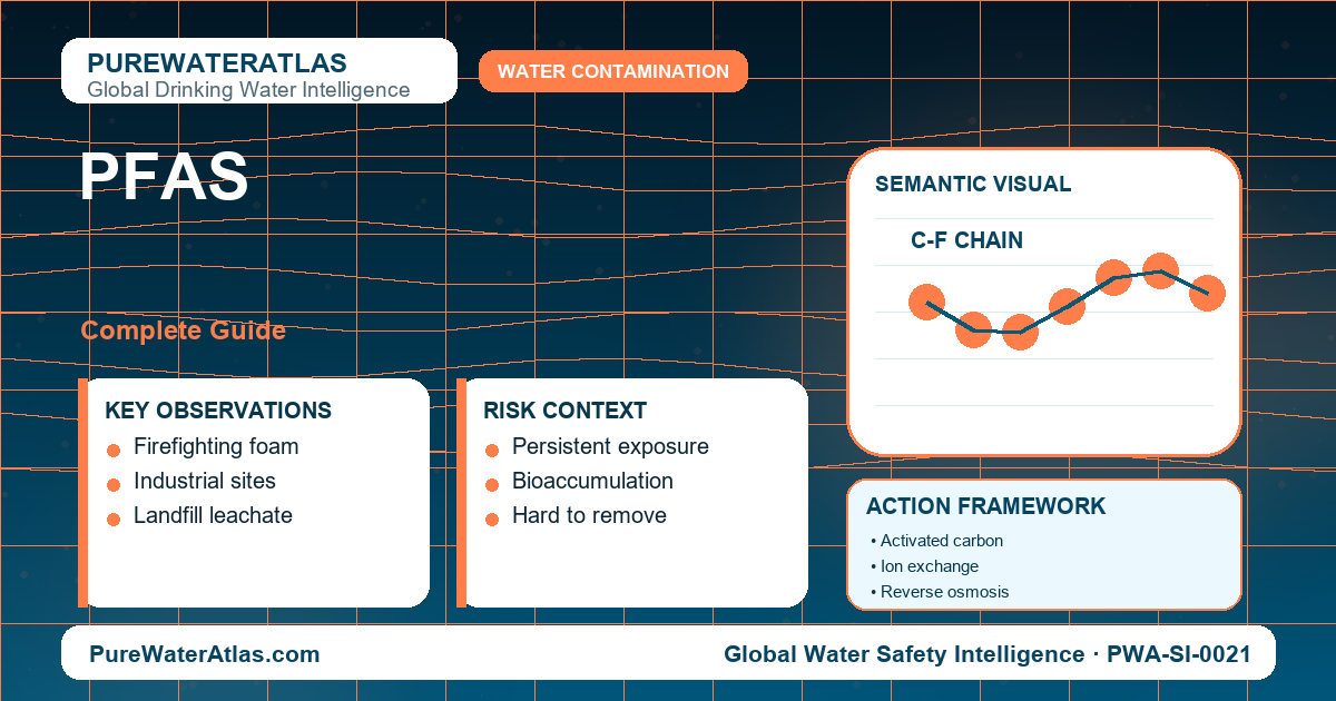 PFAS drinking water guide infographic showing key risks