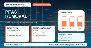PFAS removal infographic showing filtration options