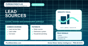 Lead sources infographic showing contamination pathways