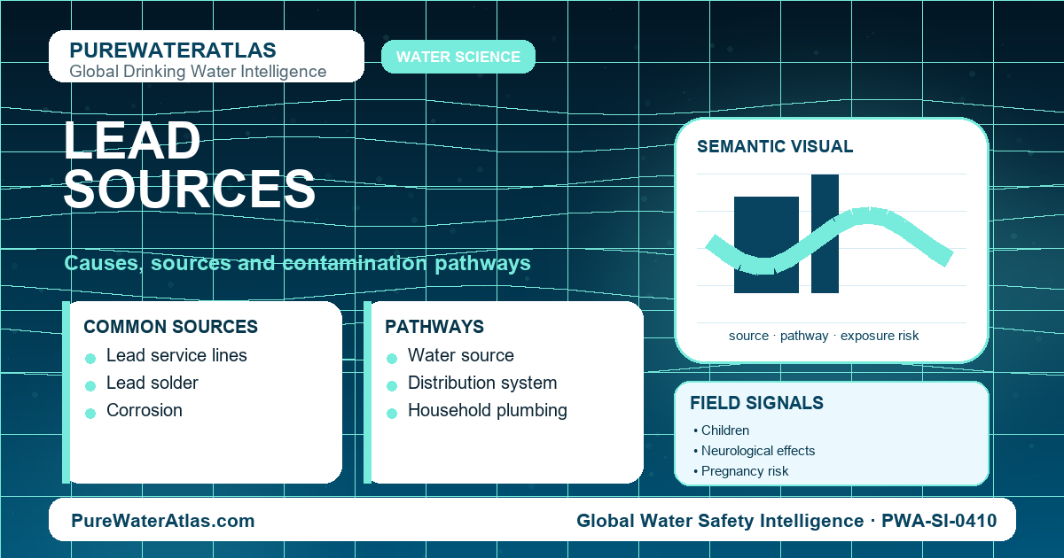 Lead sources infographic showing contamination pathways