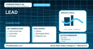 Lead drinking water guide infographic showing key risks