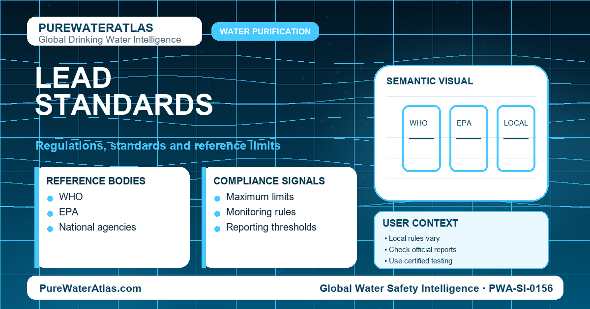 Lead standards infographic showing reference limits