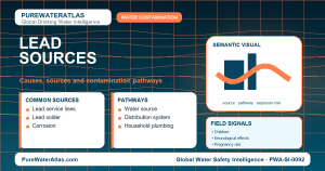 Lead sources infographic showing contamination pathways