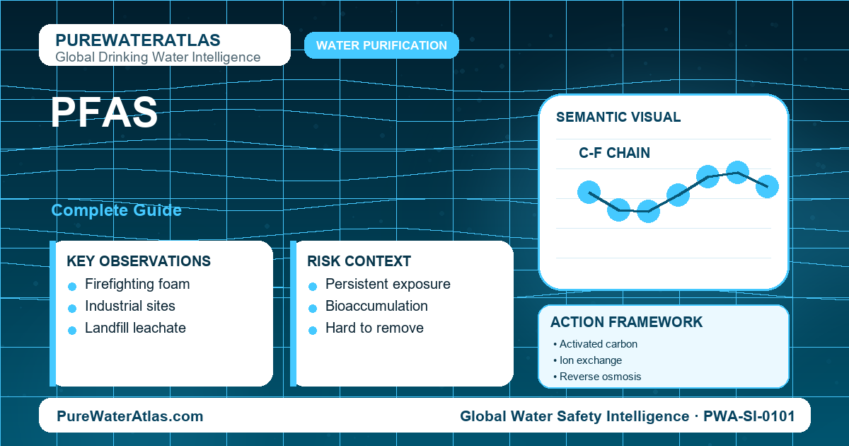 PFAS drinking water guide infographic showing key risks
