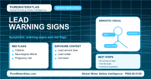 Lead warning signs infographic showing symptoms