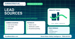 Lead sources infographic showing contamination pathways