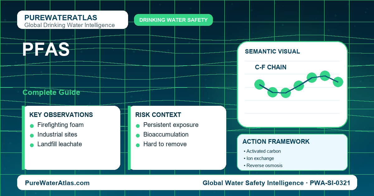 PFAS drinking water guide infographic showing key risks